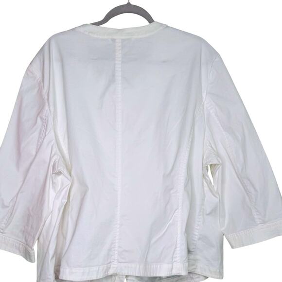 Talbots White Ruffle Blazer with Cream Buttons Womens Size 24 - Picture 6 of 8